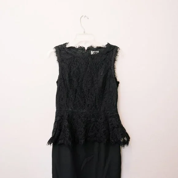Elegant Maeve Black Peplum Lace Dress from Anthropologie - Caldora - Picture 3 of 6
